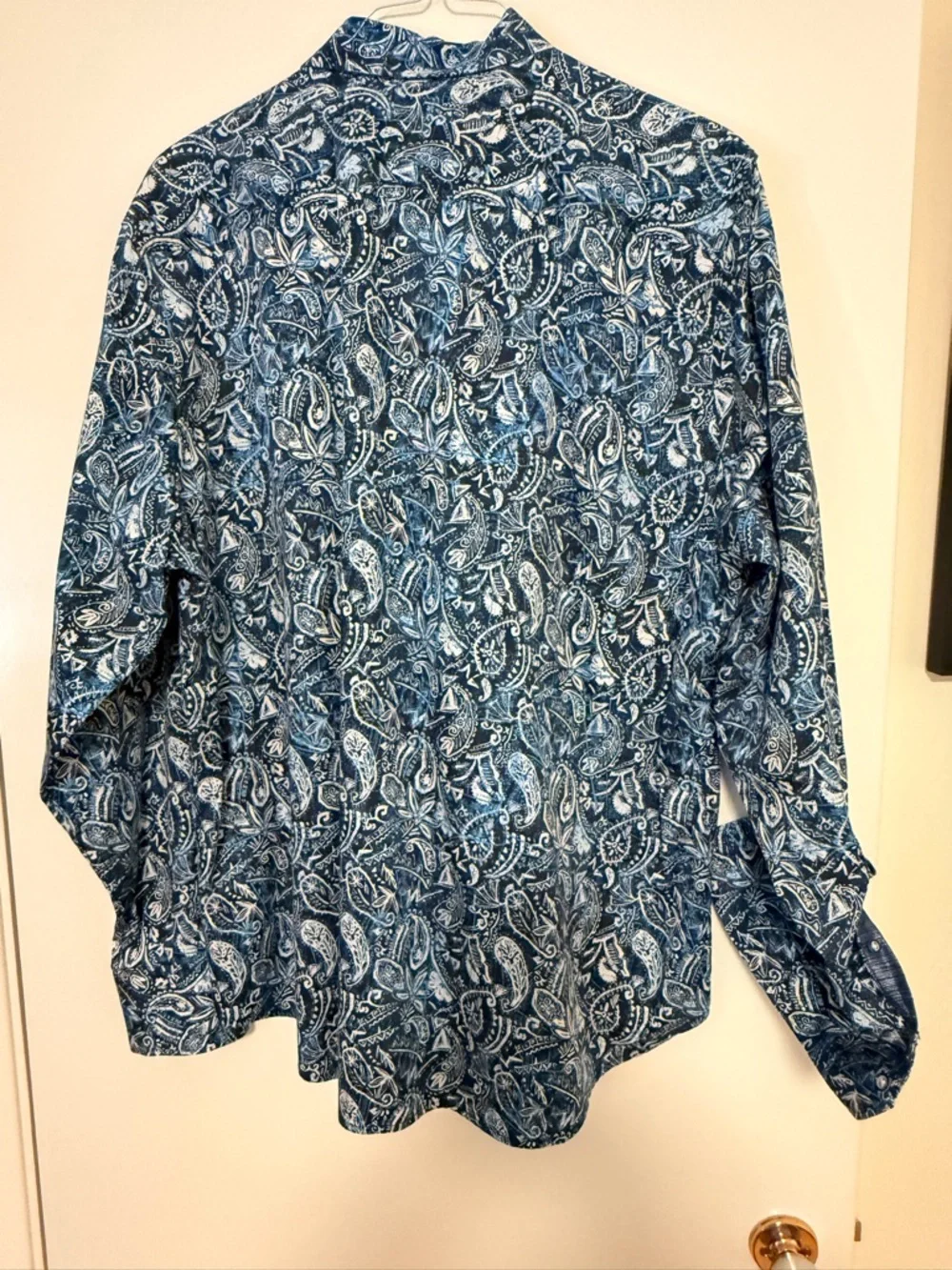 Blue Robert Graham Long-Sleeve Button-Up Shirt 2x - Picture 4 of 6